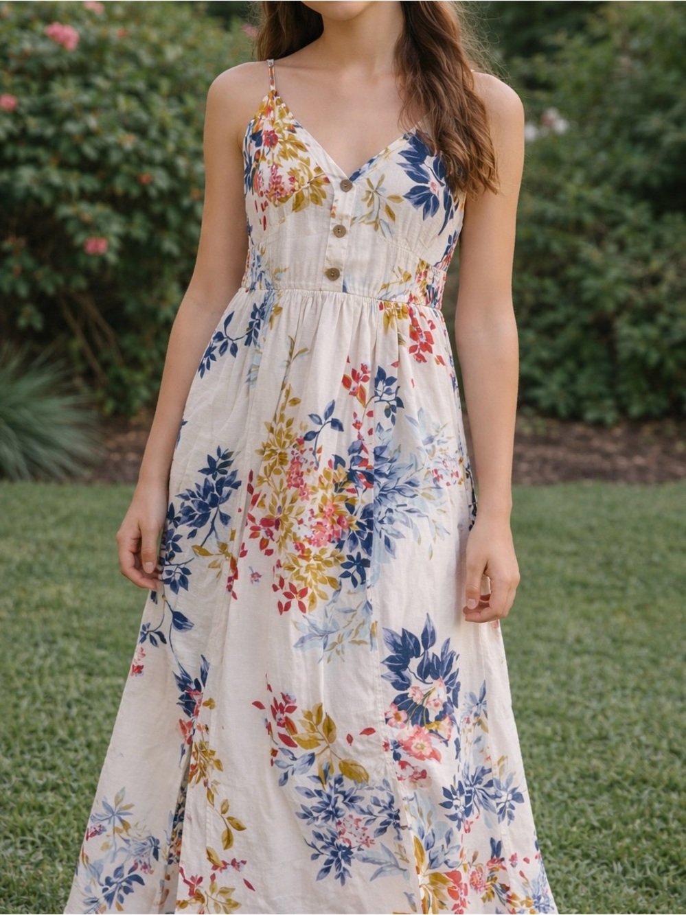 one clothing Cream Floral Maxi Dress